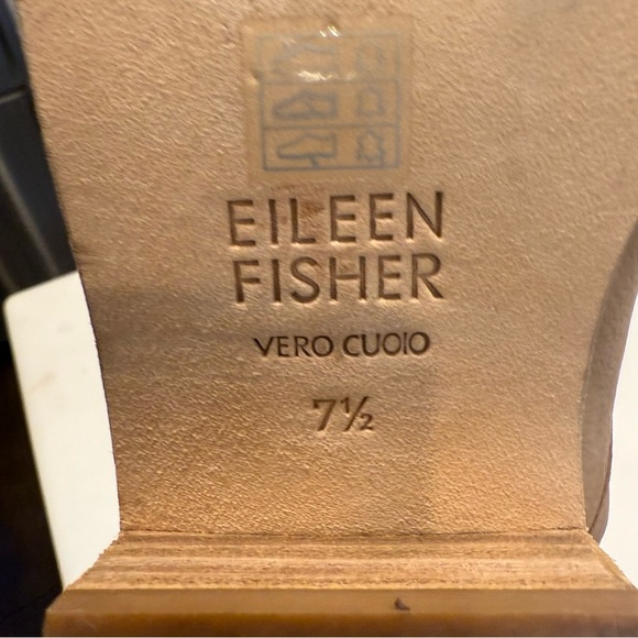 Eileen Fisher Women’s Tan Leather Pull On Ankle Boots Booties Shoes Sz 7.5 - Picture 10 of 11